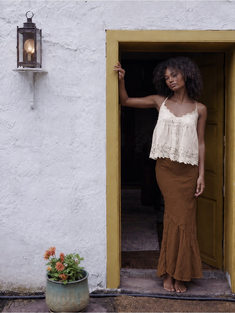 Free people Brown Maxi Skirt - Flared Hem, Casual Women's Skirt